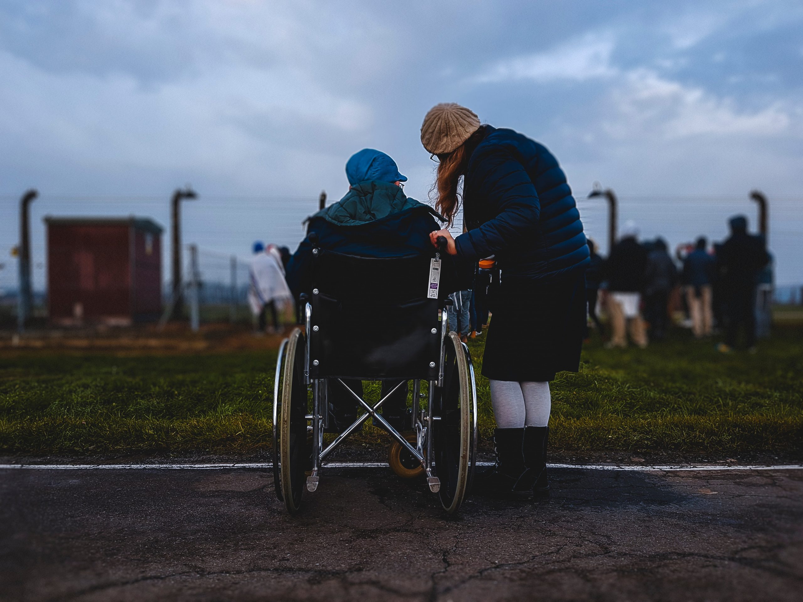 Woman in Wheelchair with Friend