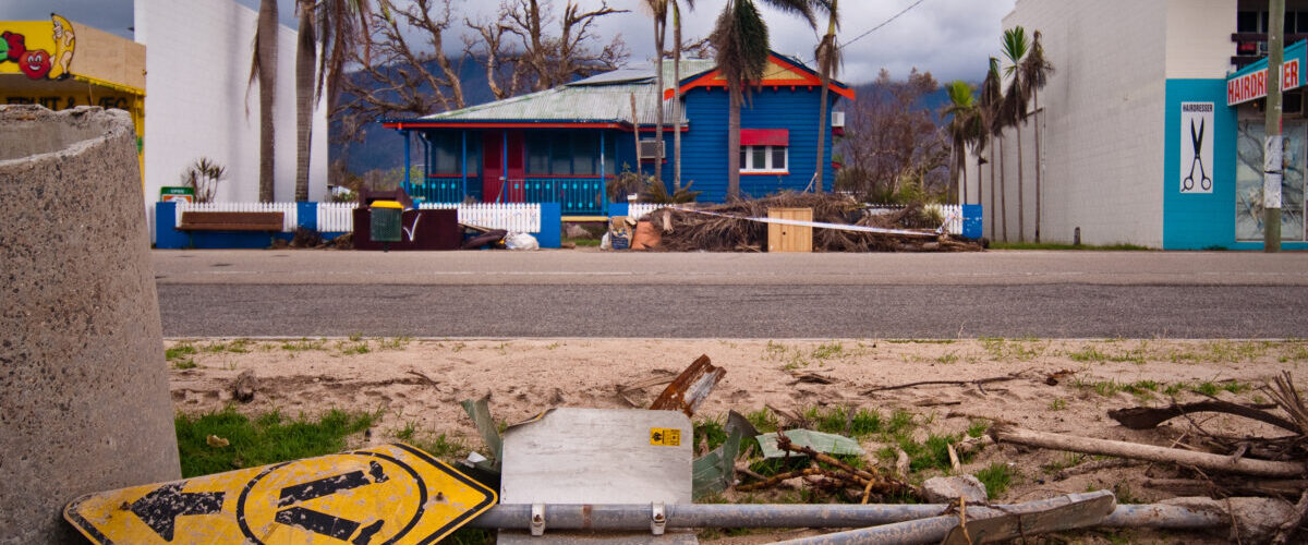 Tropical cyclone damage in Australia Damage caused by Tropical Cyclone Yasi, in Cardwell, Australia. TC Yasi struck the Queensland coast as a Category 5 system in the early hours of February 3, 2011, causing significant damage. The worst affected areas included the towns of Innisfail, Mission Beach, Tully and Cardwell.